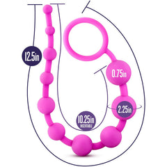 Luxe Silicone 10 Anal Beads Anal Beads Blush 