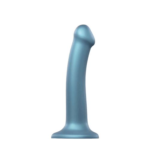 Metallic Shine Suction Cup Dildo Dildo Strap On Me Blue 